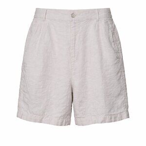 Tahari Womens XL 100% Linen Shorts Beige Lightweight Summer Casual Pockets